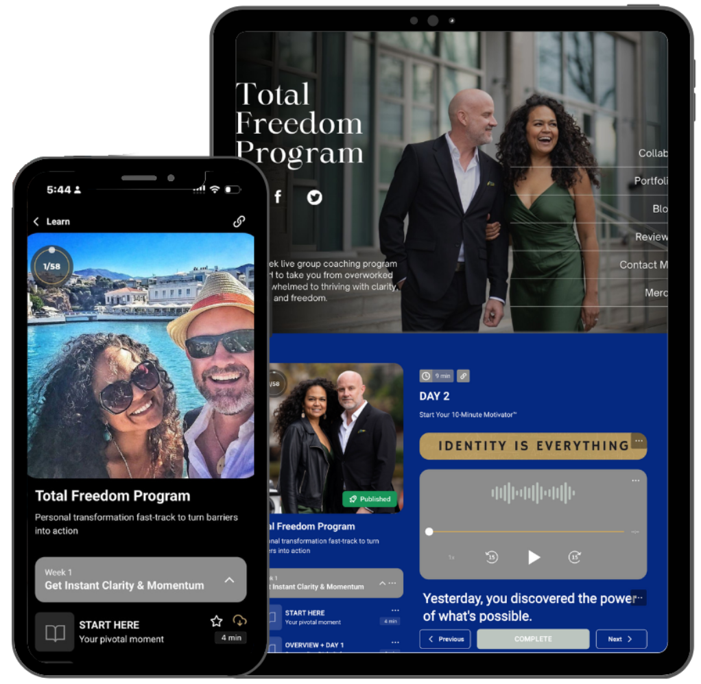 Leadership Stability Accelerator app interface showing program phases